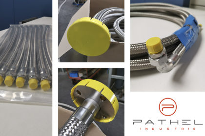 Pathel improves the packaging of these stainless corrugated steel hoses